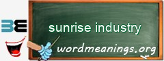 WordMeaning blackboard for sunrise industry